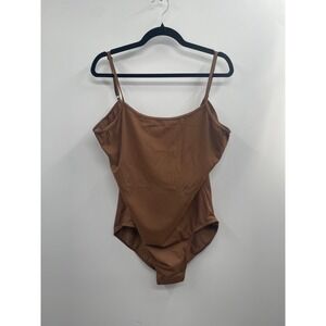 NWT Weissman Scoop Cami Low-Back Leotard Women's 3XL Hazelnut Dancewear Classic